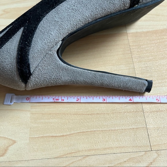 Marco Santi Grey Black Peeped Toed Heels Pumps size 6.5 - Picture 10 of 10